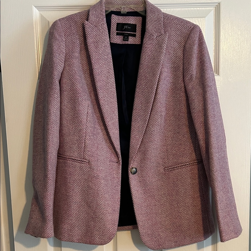J. Crew Pink Herringbone Blazer
